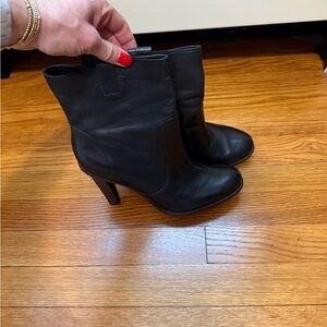 Cole Haan Black Leather Heeled Boots